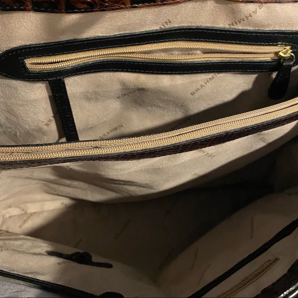 Brahmin leather satchel with croco trim - Picture 8 of 9